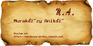 Muraközy Anikó névjegykártya